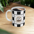 Checkered Ceramic Coffee Mug | 11oz & 15oz, Microwave & Dishwasher Safe