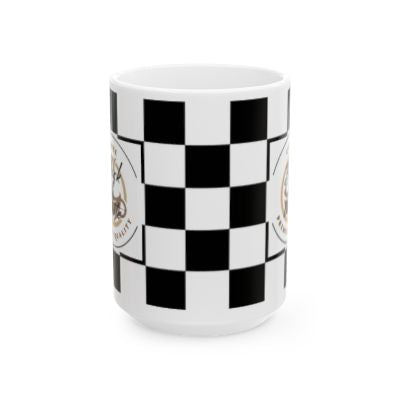 Checkered Ceramic Coffee Mug | 11oz & 15oz, Microwave & Dishwasher Safe